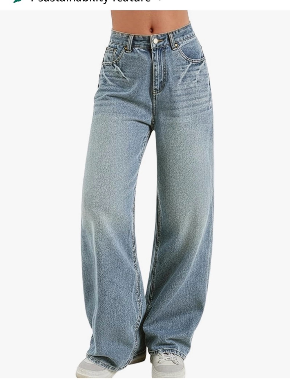 Emmiol Women Baggy Jeans High Waisted Loose Fit Vintage Oversized Wide Leg Long